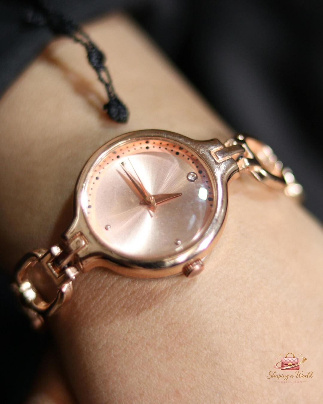 Delicate Gold-Tone Round Watch