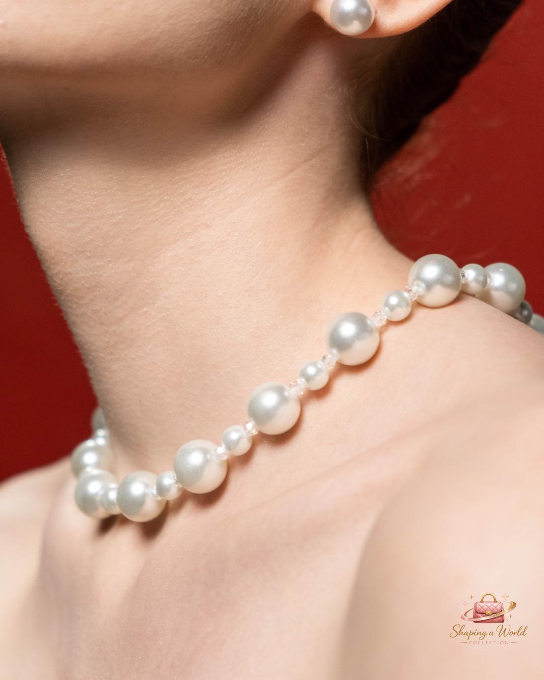 Large White Pearl Statement Necklace